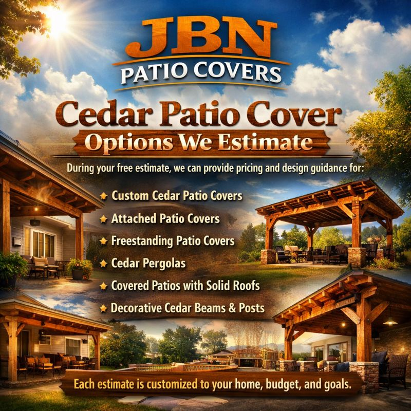 Cedar Patio Cover Options We Estimate