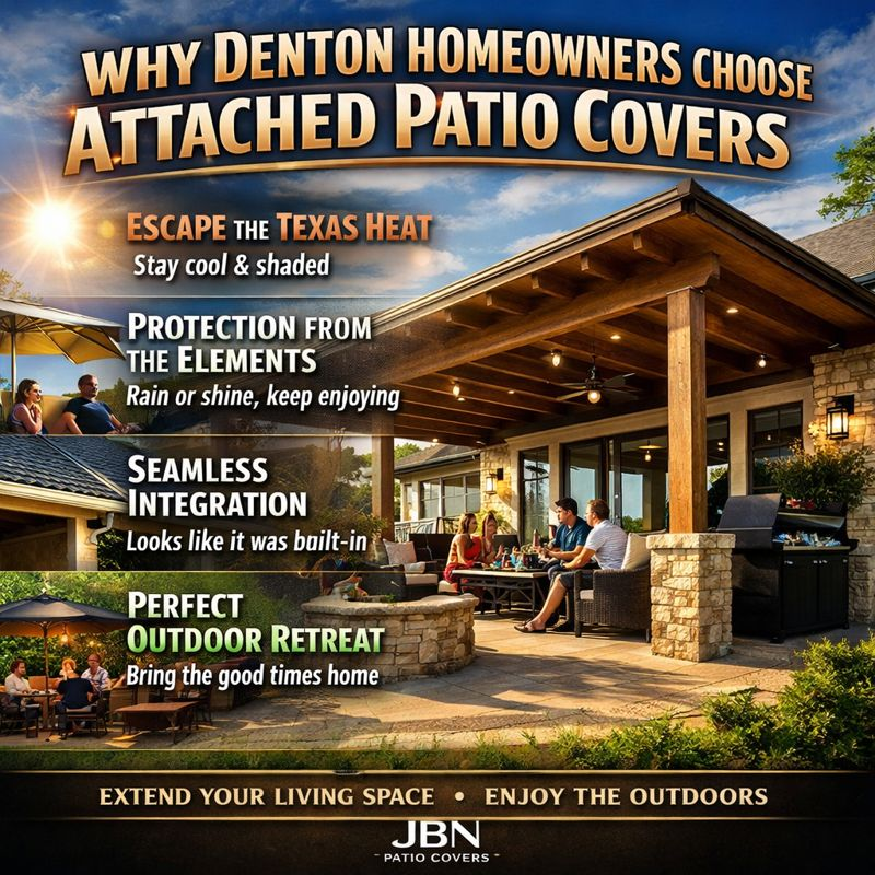 Why Denton homeowners choose attached patio covers