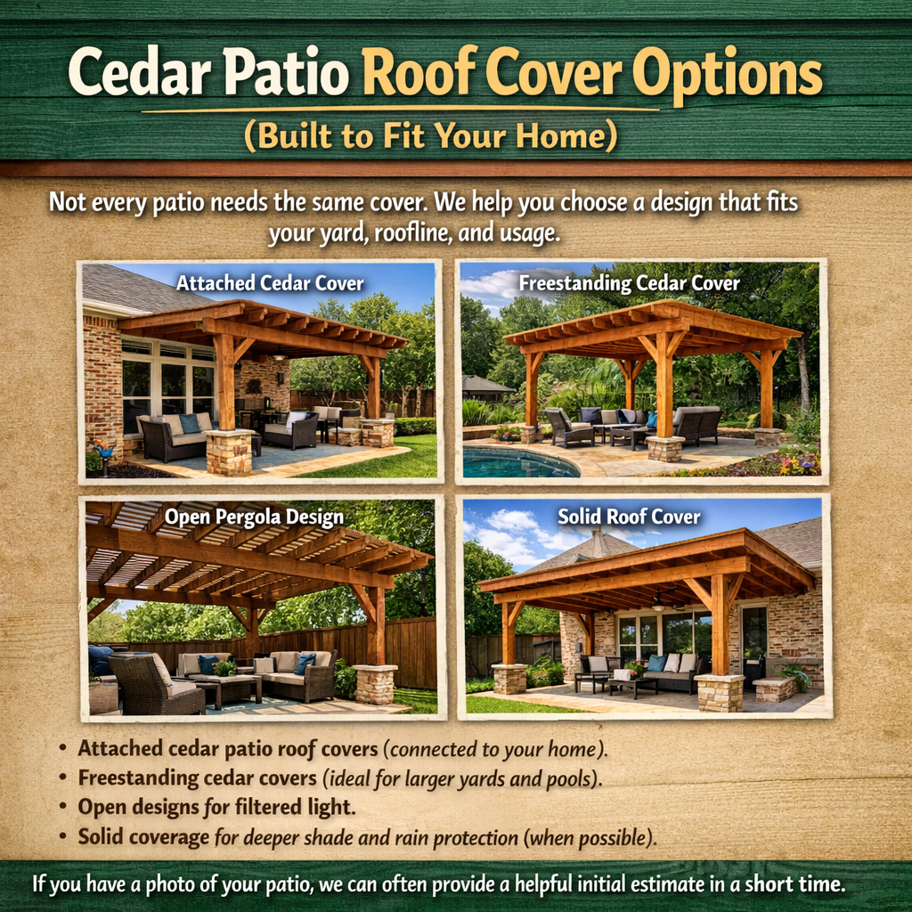 Cedar Patio Roof Cover Options