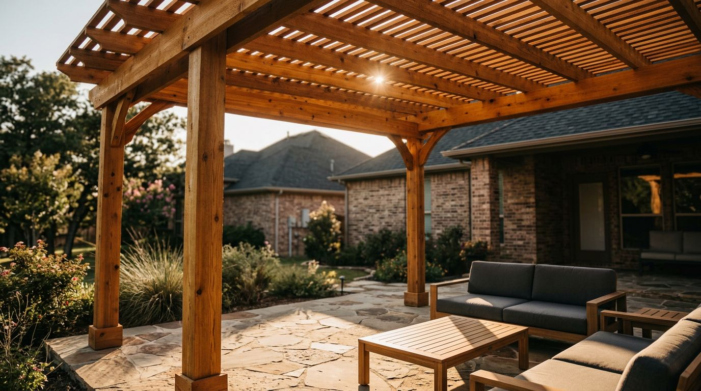 Featured custom cedar patio cover design in argyle for shad e7721f0b