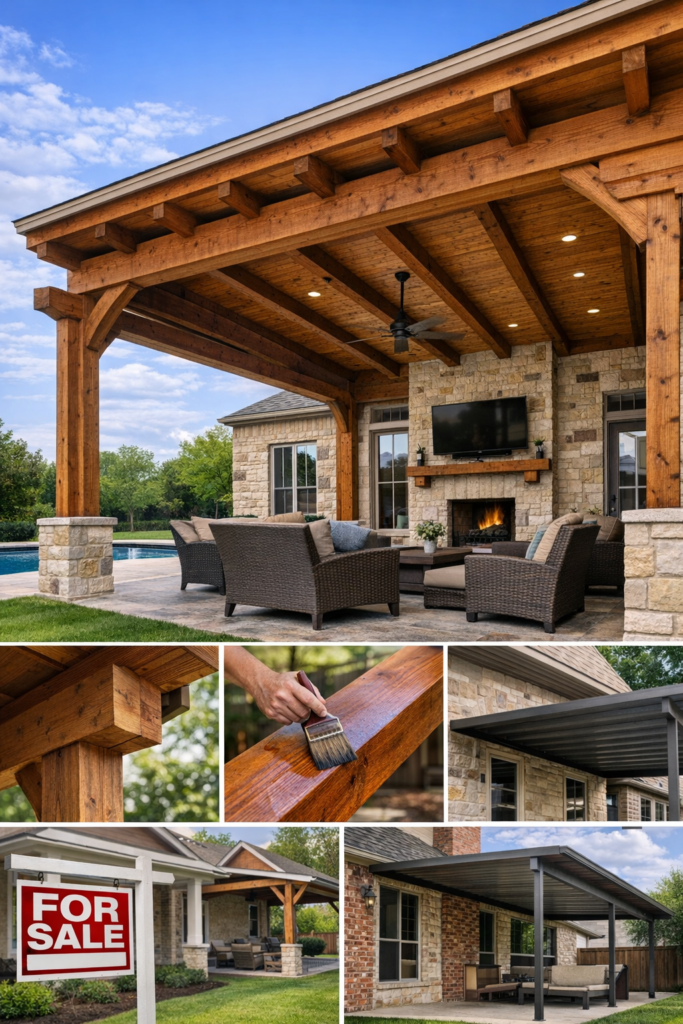 Western Red Cedar resists Texas moisture and bugs naturally with its insect resistance. It handles North Texas weather better than metal.