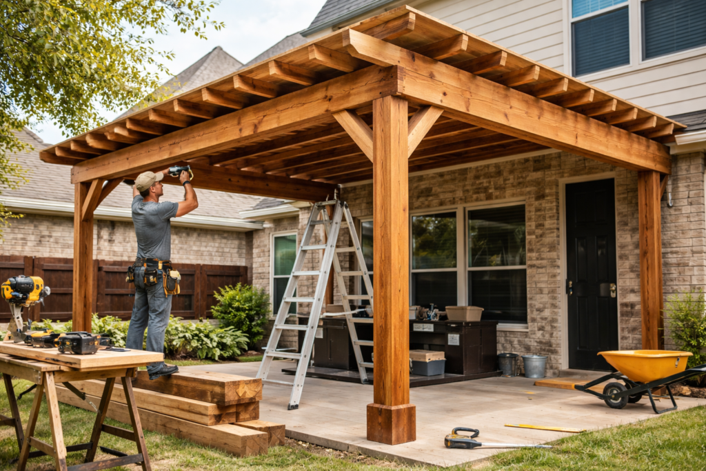 Wooden Patio Cover {City} TX