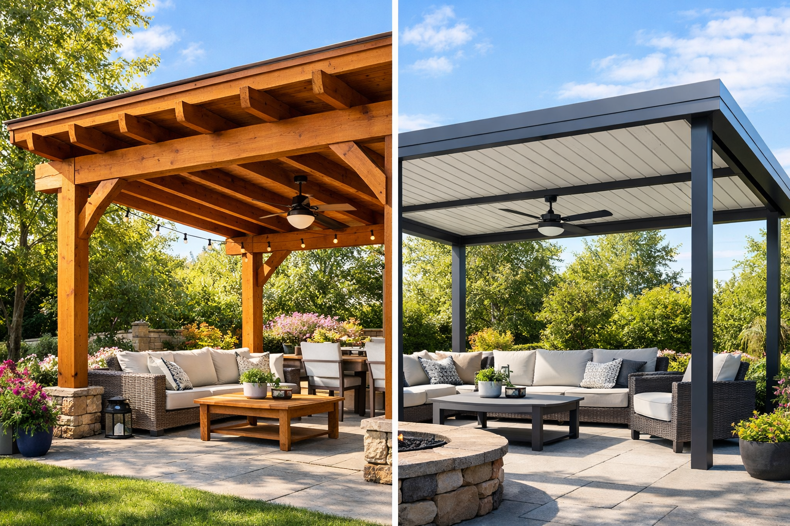 Cedar vs Aluminum Patio Covers